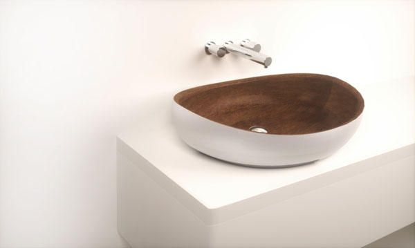Bedroom Large-size Feijoa Sink From The Round About Collection Sleek Wooden Bathroom Bedroom