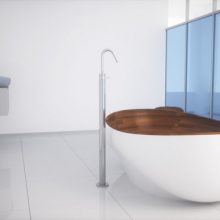 Bedroom Kashanis Alpha Bath Sleek Wooden Bathroom Feijoa-Sink-From-The-Round-About-Collection-Sleek-Wooden-Bathroom
