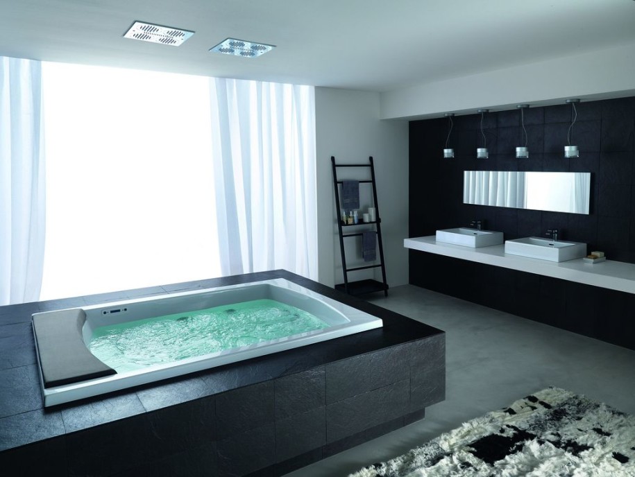 Modern Contemporary Hydromassage Baththubs Sink Teuco Rugs Batroom Design 915x688 Bathroom