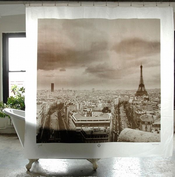 Paris Shower Curtains Imprinted Bathroom