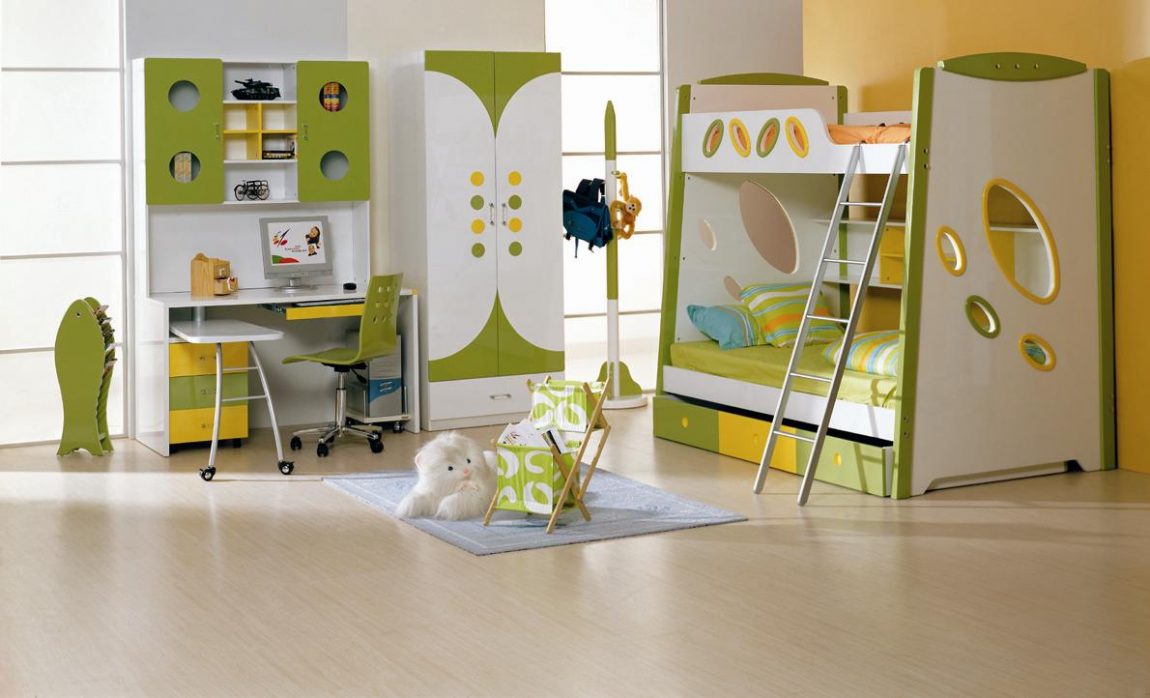 Kids Room Large-size Pencil Shaped Standing Hooks Idea And Modern Blue Area Rug Also Amazing Children Bedroom Furniture Escorted By Green And White Paint Kids Room