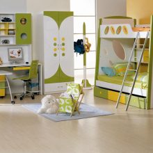 Kids Room Contemporary Children Bedroom Furniture Escorted By Green And Yellow Paint Idea Feat Stylish Floor To Ceiling Window Curtain Children's Bedroom Furniture Ideas in Smart Placement