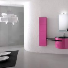 Bathroom Thumbnail size Pink Modern Sink Mirror Bathroom Design