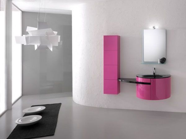 Bathroom Pink Modern Sink Mirror Bathroom Design Stunning Modern Bathroom Design in Simplicity