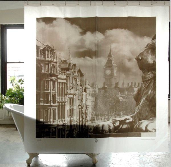 Shower Curtains Imprinted Trafalgar Square Bathroom