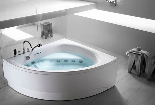 Simple Modern Corner Whirlpools Mirror Design Bathroom