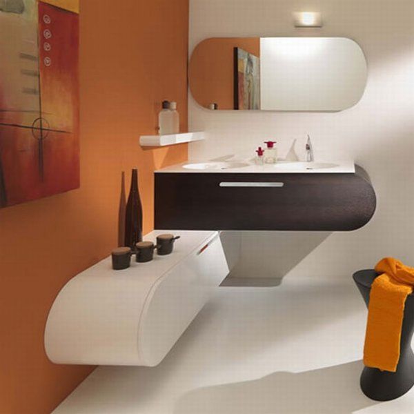 Simple White And Black New Flux Collection Bathroom Furniture + Accessories