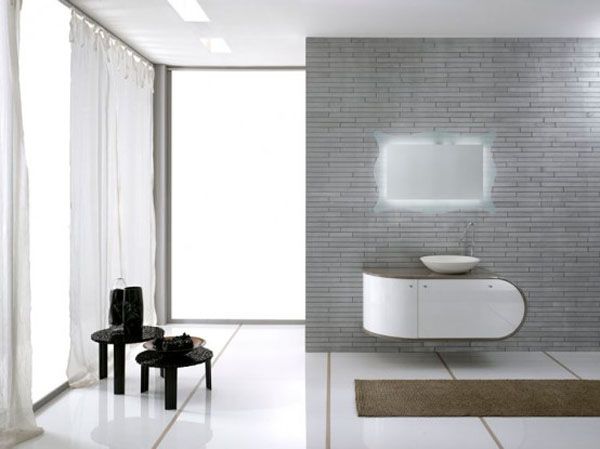White Grey Modern Sink Mirror Bathroom Rugs Ideas Bathroom