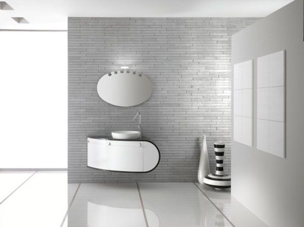 White Modern Sink Cabinet White Floor Bathroom Design Bathroom