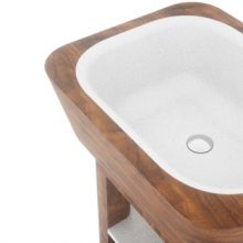Bedroom White Sleek Wooden Bathroom Design Feijoa-Sink-From-The-Round-About-Collection-Sleek-Wooden-Bathroom