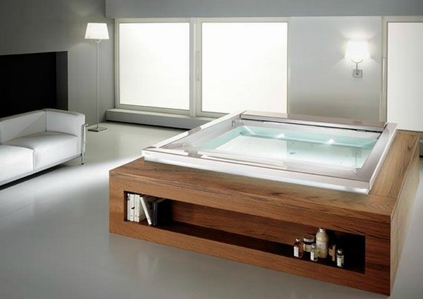 Bathroom Wooden Frame Royal Sized Hydromassage Bathtubs Design Interesting Modern Bathtub for Everybody