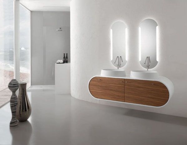 Double White Sink 2 Mirror White Wall Ideas Bathroom