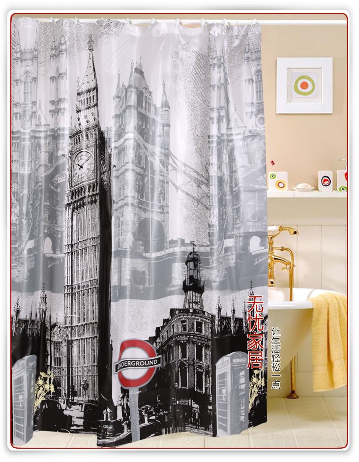 Bathroom London Big Ben Shower Curtain Imprinted Charming Shower Curtain for Bathroom