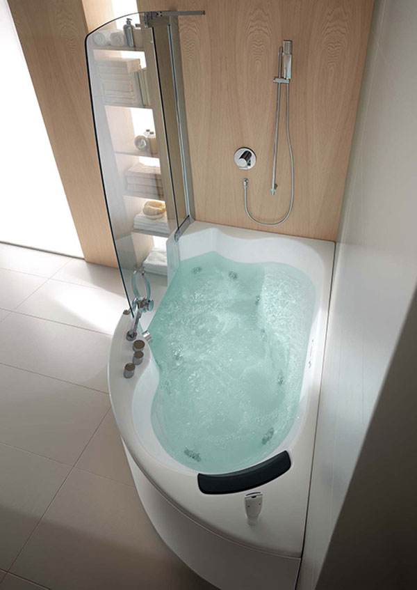 Modern Corner Whirlpools Steel Shower Head Rest Ideas Bathroom