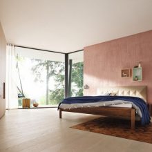 Architecture Feminine Pink Bedroom With Sheer White Bed Facing Wooden Storage Beneath Cherry Look Flower Several Perfect Contemporary Rooms to Stay at