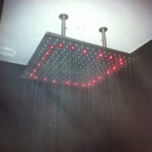 Bathroom Thumbnail size Stainless Steel Brushed Big Top Shower Head Red Led Rain Shower Head Bathroom Design