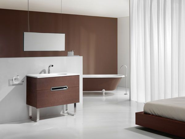 White Sink Wooden Drawe Beautiful Modern Brown Tub Bathroom Furniture Bathroom