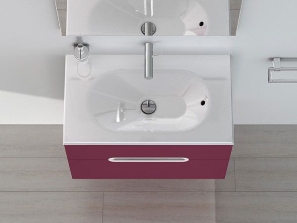 White Sink Purple Drawer Minimalist Play By Sonia Bathroom Design Bathroom