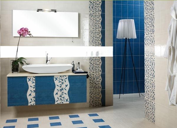 Amazing Bathroom Vanity Ideas Blue Tile White Sink Wall Decals Bathroom