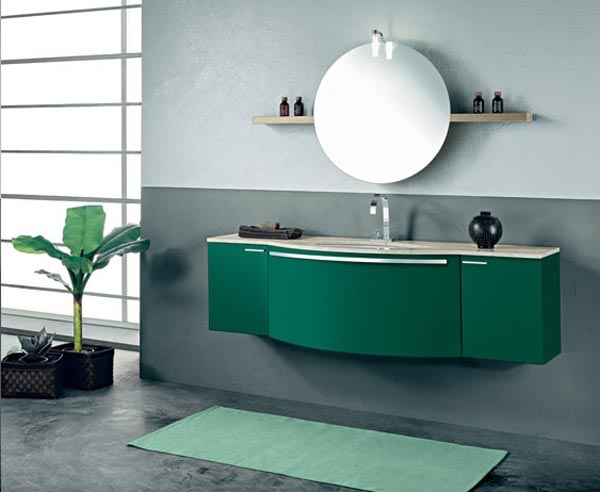 Bathroom Amusing Bathroom Vanity Ideas Round Mirror With Green Themes Bathroom Furniture Satisfying Bathroom Vanity for Satisfaction