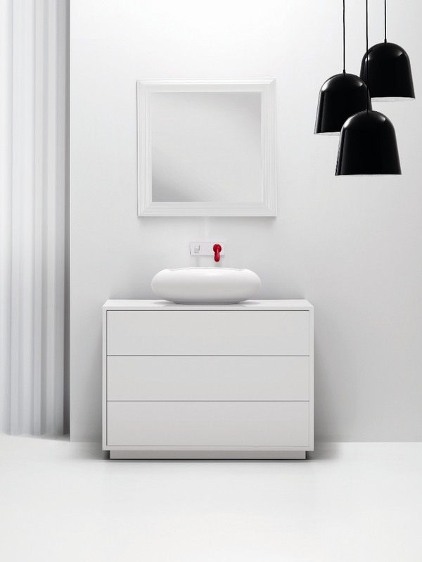 Amusing Bisazza Bagno Collection White Wooden Drawers Black Hanging Lamps Ideas