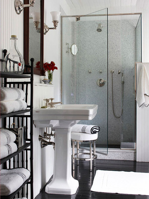 Bathroom Large-size Bathroom Design Ideas For Cozy Homes Black Towel Rack Bathroom