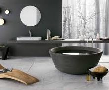 Bathroom Black Natural Stone Bathtubs Combining Comfort Brown-Natural-Stone-Bathtubs-Combining-Comfort