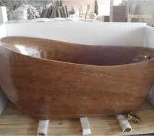 Bathroom Brown Natural Stone Bathtubs Combining Comfort Black-Natural-Stone-Bathtubs-Combining-Comfort