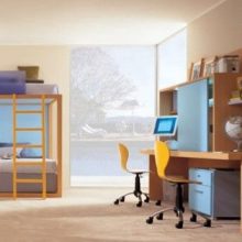 Kids Room Children’s Bedroom Ideas Wooden Cupboard Yellow Chair1 Green-table-Children’s-Bedroom-Ideas-blue-wall1