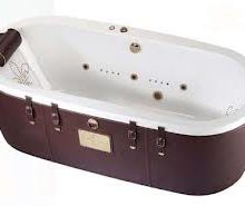 Bathroom Contemporary Stylish Leather Bathtub Oval-Stylish-Leather-Bathtub