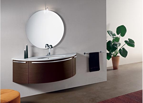 Bathroom Cozy Bathroom Vanity Ideas Round Mirror Wooden Bathroom Furnitures Towel Hanger Satisfying Bathroom Vanity for Satisfaction
