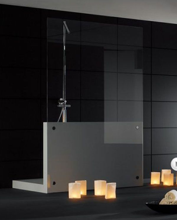 Dark Stylish Glass Wall Bathroom Design Bathroom