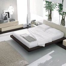 Bedroom Thumbnail size Bedroom Glass Wall Low Profile Bed White Fur Rug Artistic Pendant Lamp Bedroom Design Brings Out Modern Furniture in Unusual Look
