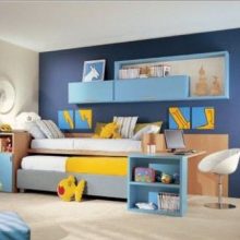 Kids Room Green Table Children’s Bedroom Ideas Blue Wall1 Children’s-Bedroom-Ideas-Colour-Sofa-with-Rugs