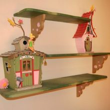 Bedroom Thumbnail size Bedroom Green Wall Bar Wooden Fairy Wooden House Plactic Flowers Fairy Bedroom for Your Beloved Children