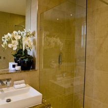 Bathroom Hill View Modern Bathroom Interiors Beautiful White Flowers Hill-View-Modern-Bathroom-Interiors-Brown-Wooden-Drawers