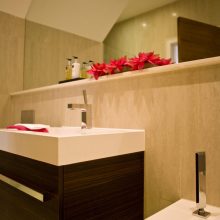 Bathroom Hill View Modern Bathroom Interiors Best Wooden Drawers Hill-View-Modern-Bathroom-Interiors-Black-Flowers-Vas