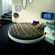Ideas Italian Furniture Design Leather Round Beds Black Glossy Floor Awesome, Circle Italian Beds for Elegance
