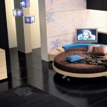 Ideas Italian Furniture Design Leather Round Beds Black Floor Italian-Furniture-Design-Leather-Round-Beds-Black-wooden-floor