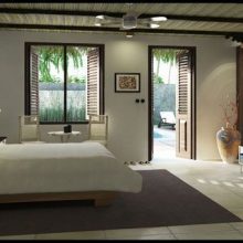 Bedroom Modern Bedroom Design Modern Tv White Bed Wooden Door Calm-lighting-Modern-Bedroom-Design-simple-standing-lamp