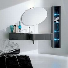 Bathroom Modern Grey Drawers Klass Bathroom Collection Elegant-Black-Luxury-Lamp-Wooden-Furniture-Klass-Bathroom-Collection