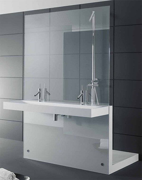 Modern Sink Partition Stylish Bathroom Ideas Bathroom