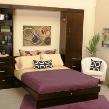 Bedroom Murphy Beds For Smaller Living Spaces Purple Bedcover 915x670 Murphy-beds-for-Smaller-Living-Spaces-purple-bed-white-cabinet-915x722