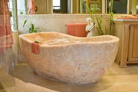 Natural Stone Bathtubs Combining Comfort Bathroom