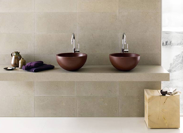 Neutra’s Sleek Stylish Bathrooms Brown Sinks Bathroom