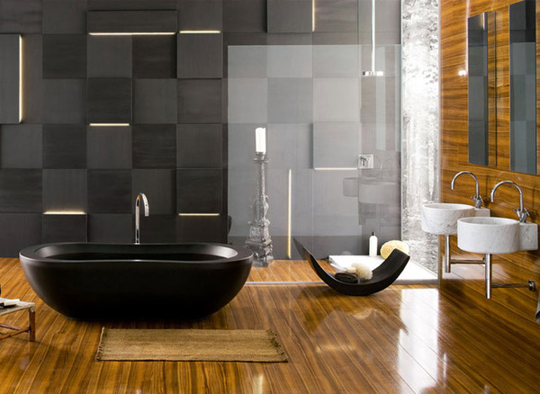 Neutra’s Sleek Stylish Bathrooms Glossy Floor Bathroom