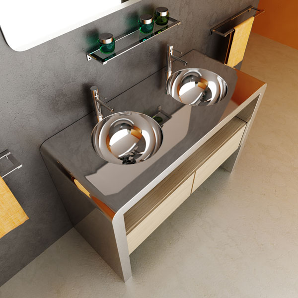 Sleek Stylish Bathrooms Grey Wall Kitchen