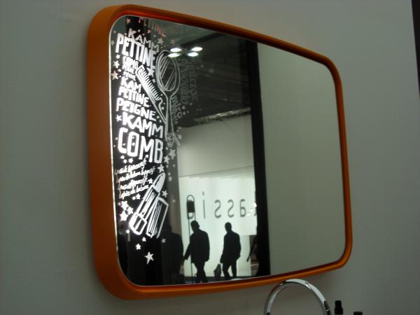 Youthful Orange Bathroom Moder Mirror Design Bathroom