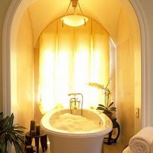 Bathroom Amazing Bathroom Interiors With Gold Light Indoor Plants Bathtubs exciting-natural-bathtub-by-stone-forest-japanese-design-915x734