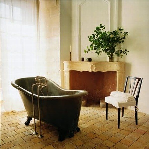 Bathroom Astonishing Bathtub Bathroom Interiors With Stone Floor Fireplace Blamket Unusual Bathtubs for Enchantments